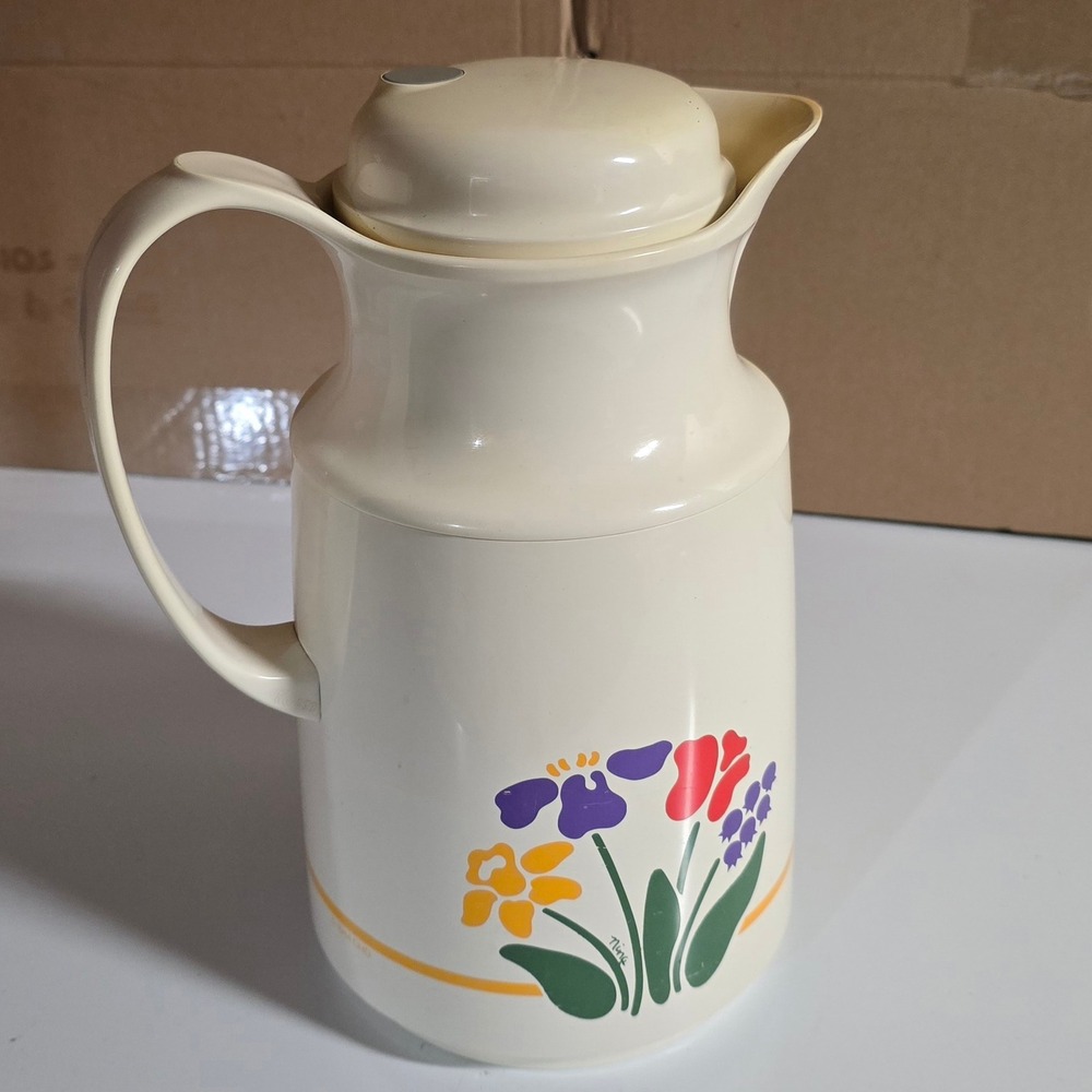 Vintage Thermos Helga No‎ 490 Nina Floral Coffee Carafe 1 Qt West Germany 1984